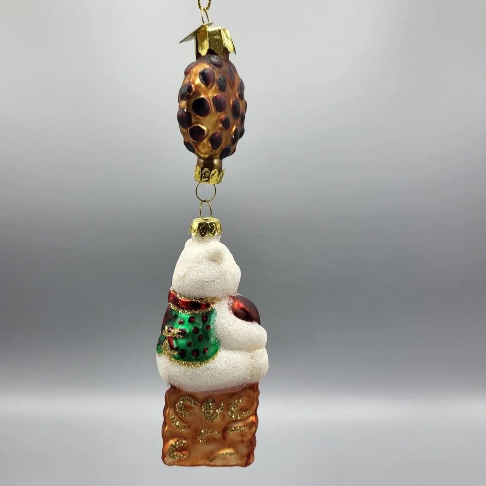 Margaret Cobane Blown Glass Ornament Polar Bear I Love Chocolate Cookie Cake